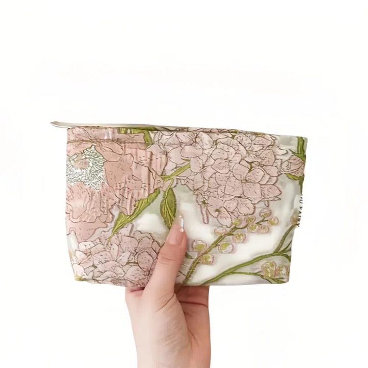 Geanta de machiaj draguta, geanta de toaleta de calatorie cu fermoar, geanta de machiaj