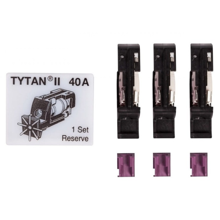 Conector siguranta D02, Eaton, 40A, 400V, negru, set 3 buc.