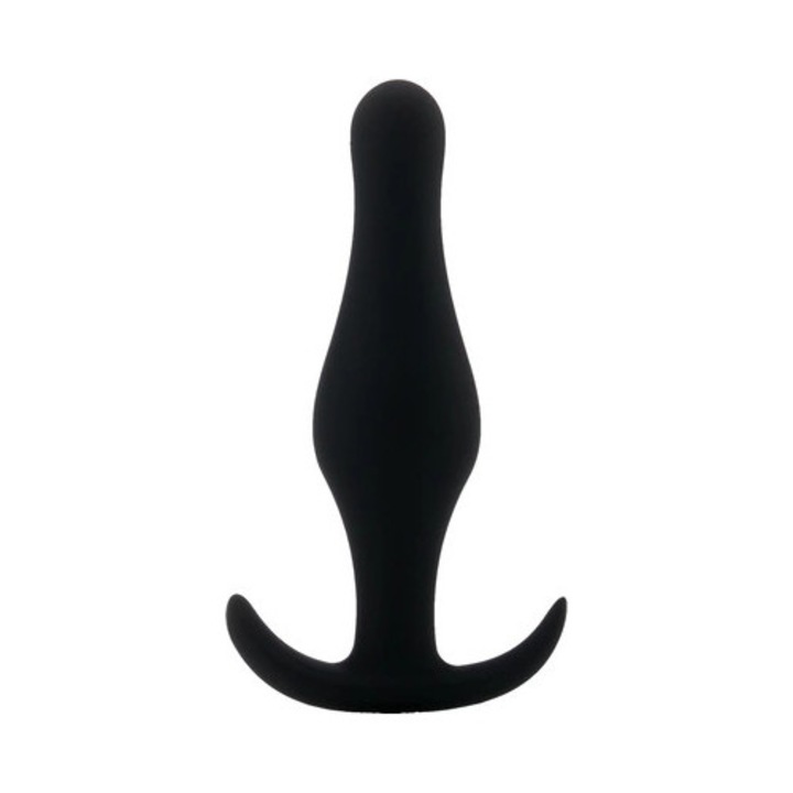 Dop anál, Shots Toys, medium, orvosi szilikon, fekete, 11,7x3,3cm