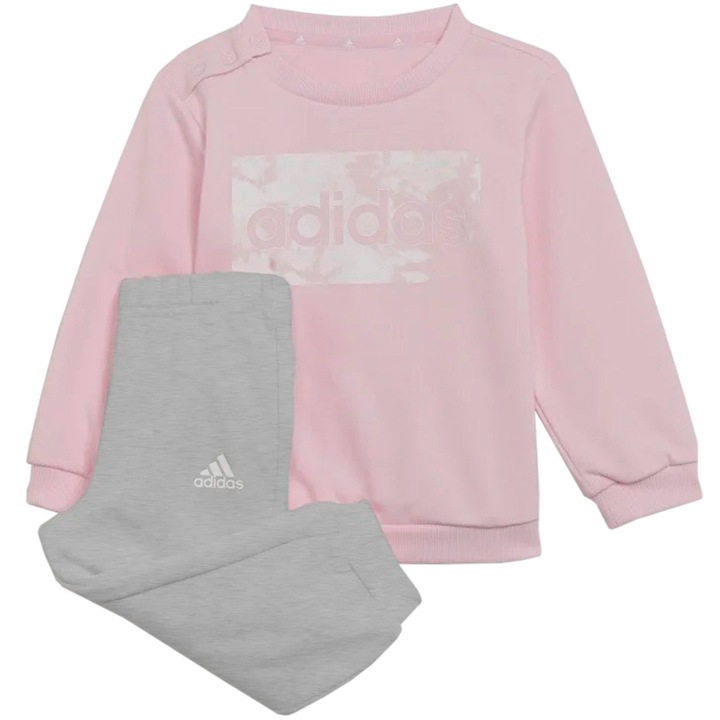 Trening pentru copii, adidas, I Lin ft Jogger, roz-gri, material moale, set, 68 CM