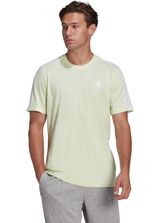 Férfi póló, Adidas, Essentials 3-Stripes, testhezálló, pamut, bézs, S INTL