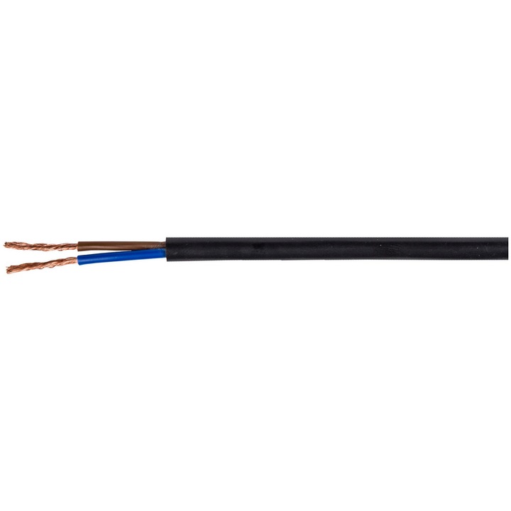 Електрически кабел H03VV-F, ELPAR, 2x1.5 мм, 100 м, черен