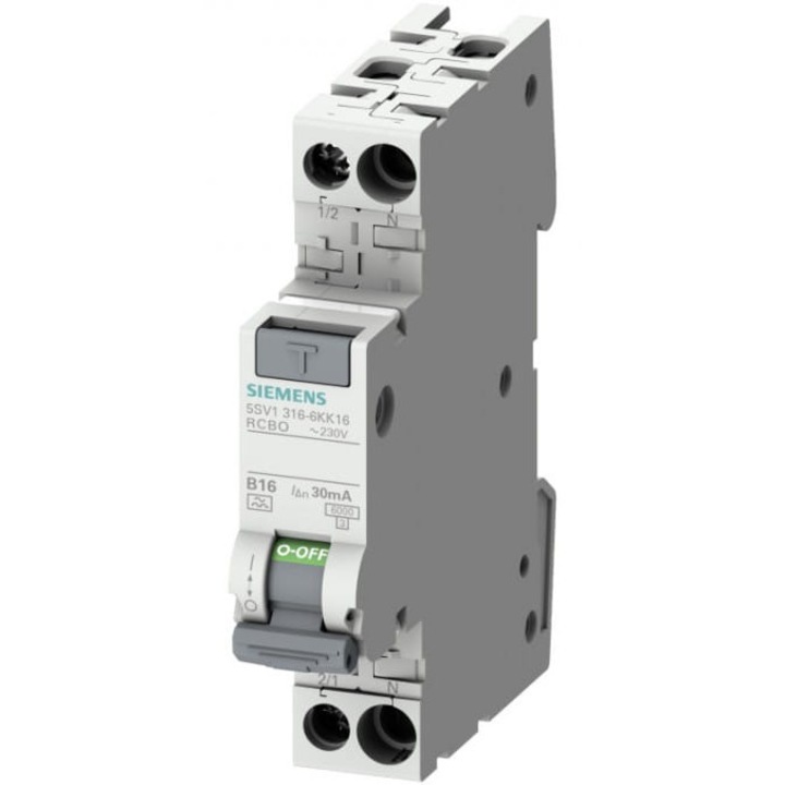 Dispozitiv de protectie diferentiala 2P Siemens SENTRON 6A 30mA 6kA 92x82x20mm