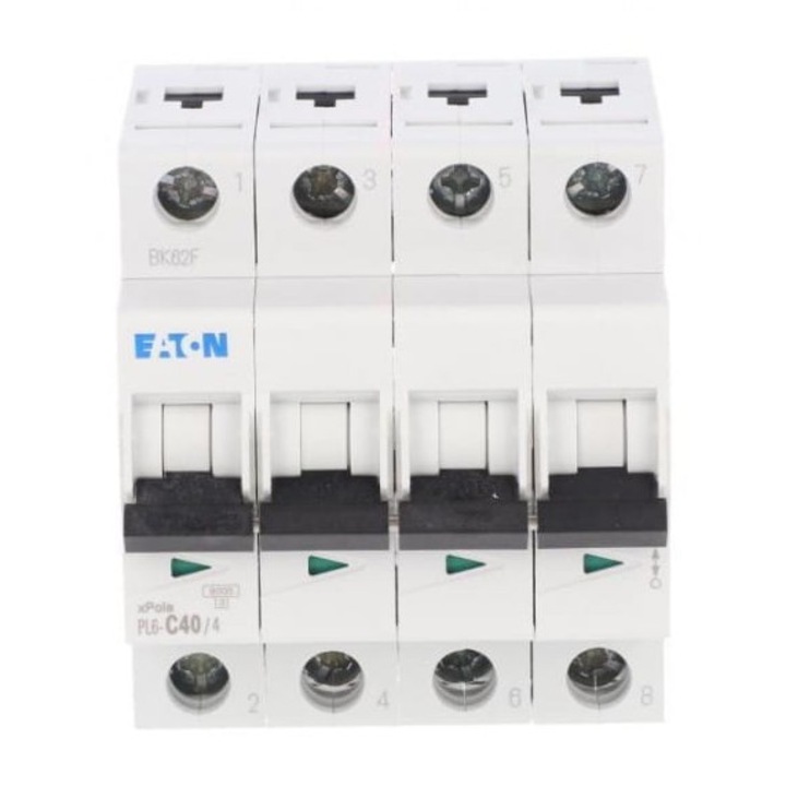 Siguranta electrica 4P Eaton PL6-C40/4, 40A, 6kA, 230V, 75x70x80mm