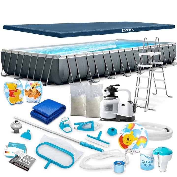 Set Piscina cu cadru Intex 975x488x132cm, 21 in 1, multicolor