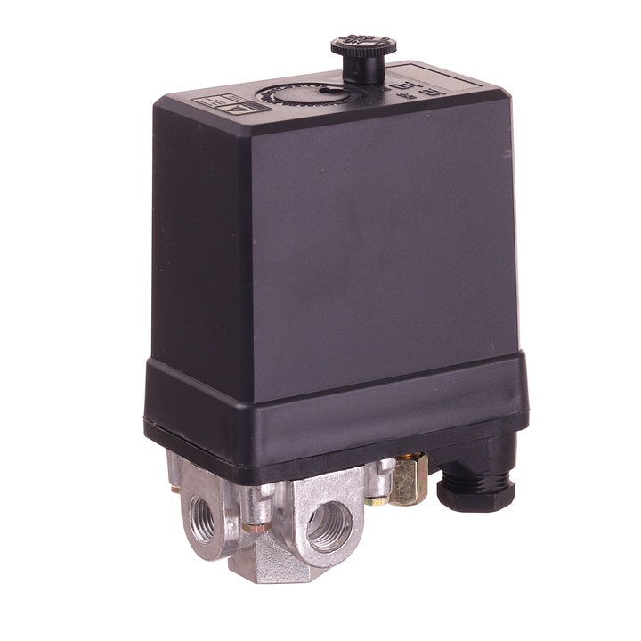 Nyomáskapcsoló 400V TC Technic, 25A, 5.5kW, 3-12 Bar, méretek 140x100x50mm