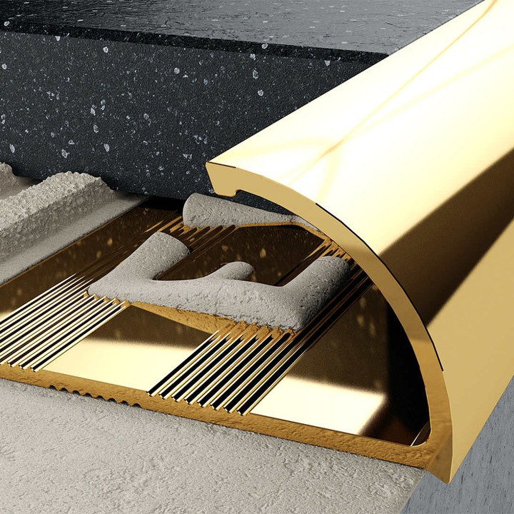 Margine profil C 10 mm lungime 250 cm, aluminiu, auriu electrolustruit