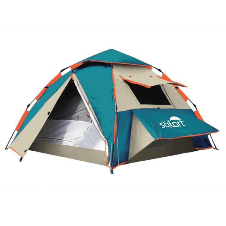 Solart Automata Strandsátor, 220x220x140 cm, UPF30+ védelem, Többszínű, 230x230x165cm