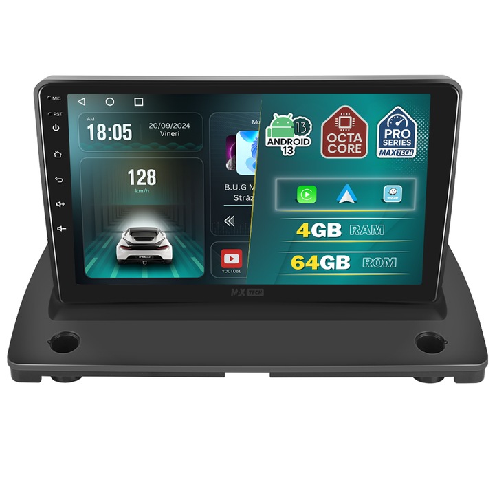 Navigatie Volvo XC90 (2004-2014) dedicata, MaxTech® PRO SERIES, 4 GB Ram 64 GB Rom OctaCore, Carplay & Android auto, Ecran 9 ” HD Touch, GPS, Wifi, Bluetooth, Radio, USB, EQ, DSP, Waze