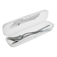 Husa portabila din plastic transparenta pentru tacamuri 23.6x7x4.15cm