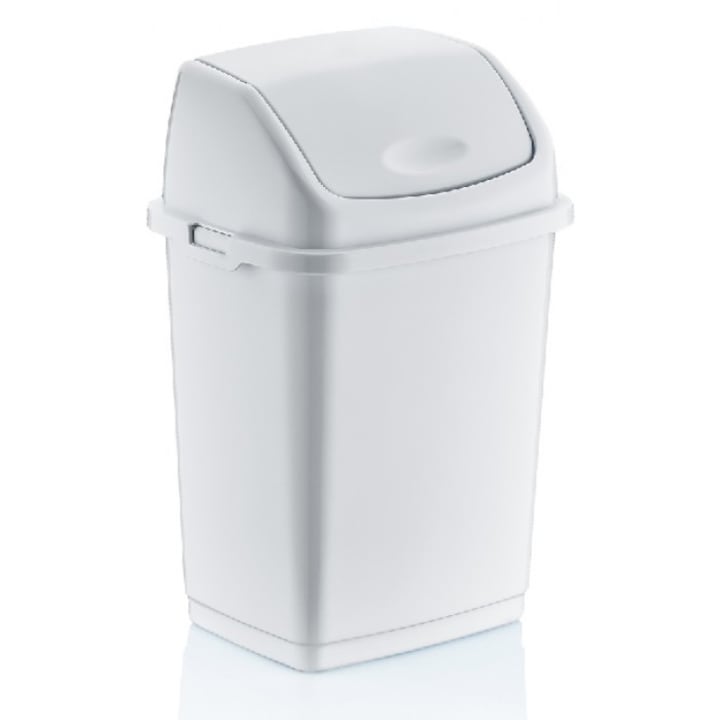 Cos gunoi cu capac batant RAKI FANTASY 10lt alb, 25x19xh37cm