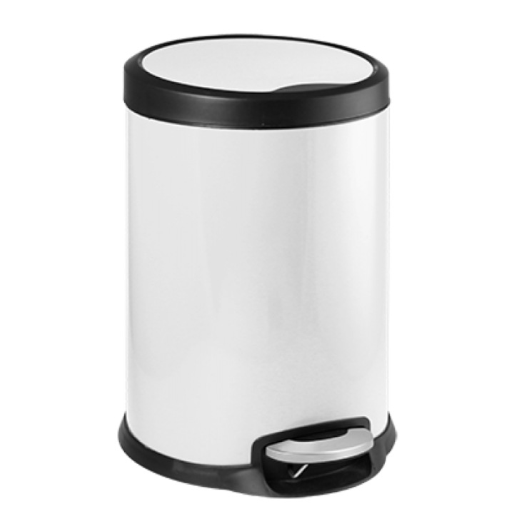 Cos gunoi cu pedala FANTASY 5L alb, 22xh28.5cm