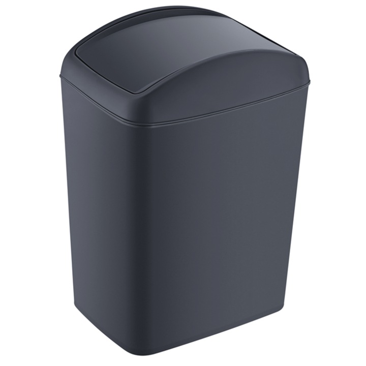 Cos gunoi Raki, capac batant, antracit, 10L, 16x22,5x32cm