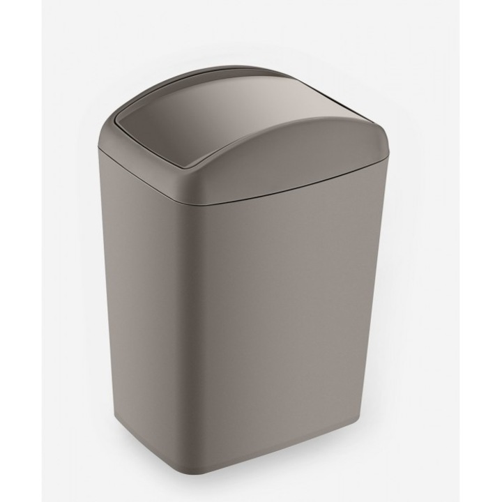 Cos de gunoi Raki Terra, 20l, capac batant, 21x30x42cm, gri