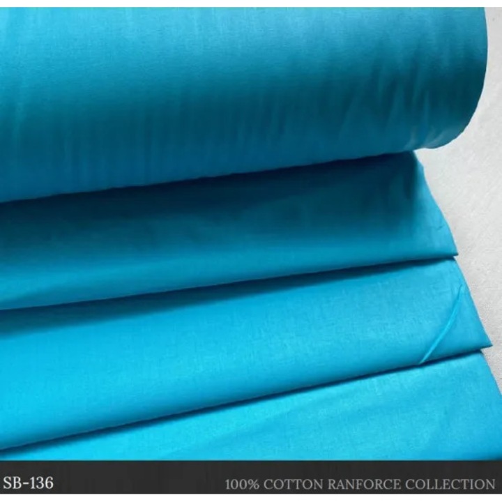 Material bumbac ranforce 1m x 2.40 cm latime, albastru azur