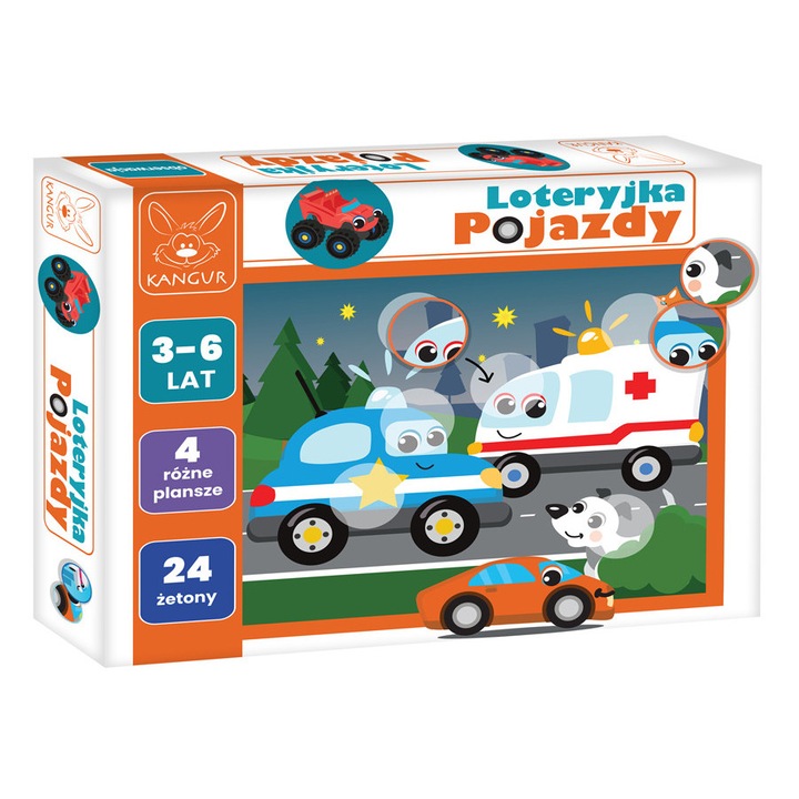 Oktatójáték, Kenguru, Lottó, 4 színes illusztráció, 3 éves kortól gyerekeknek