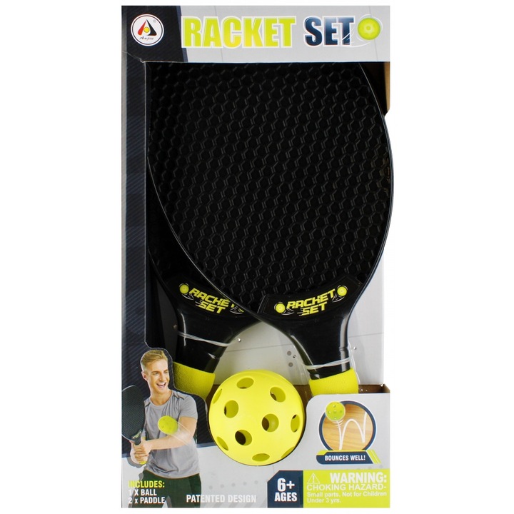 Set rachete de tenis de plaja, 2 rachete, minge plastica