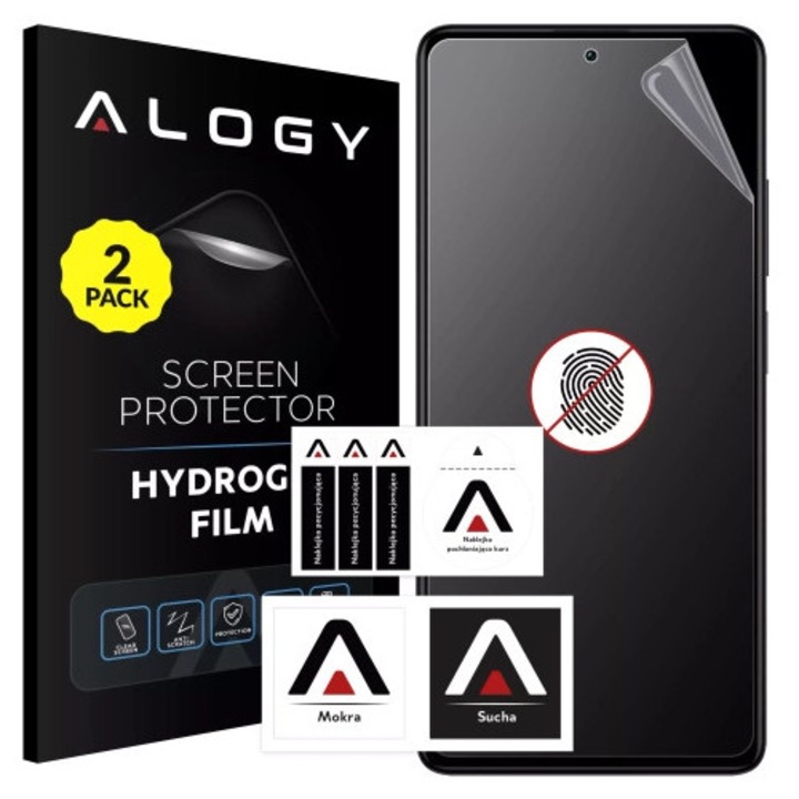 Set 2x Folie Mata Alogy HydroSkin Matte Pro pentru Xiaomi Redmi Note 12 PRO / Poco X5 Pro 5G, protectie ecran, fara amprente, montaj usor