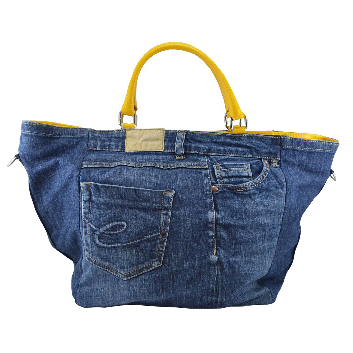 Geanta mare unicat Jeans & Pelle Giallo
