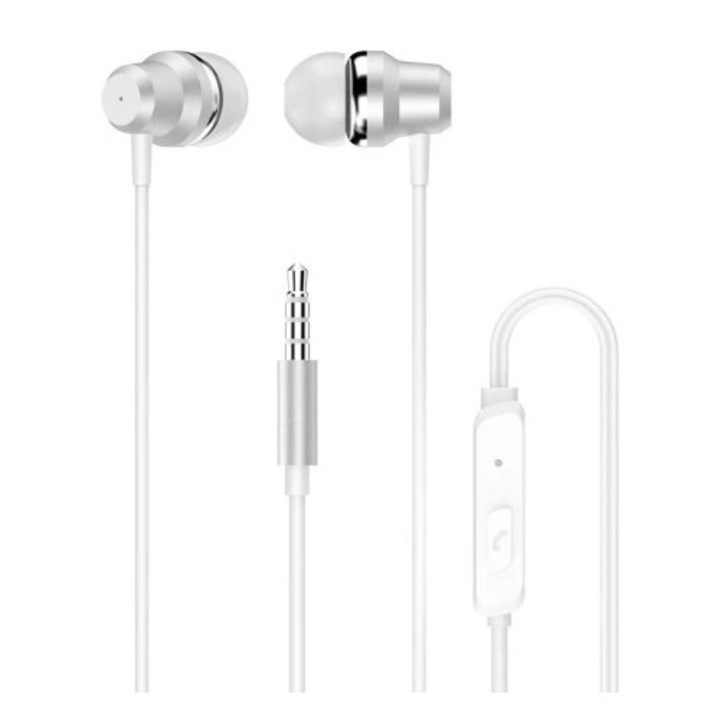 Casti In-Ear Usams EP-41, Cu microfon, 3.5 mm, Alb
