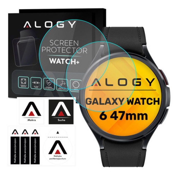 2x Edzett üvegfólia Alogy Screen Protector WATCH+, 9H, 38x38mm, kompatibilis Samsung Galaxy Watch 6 47mm