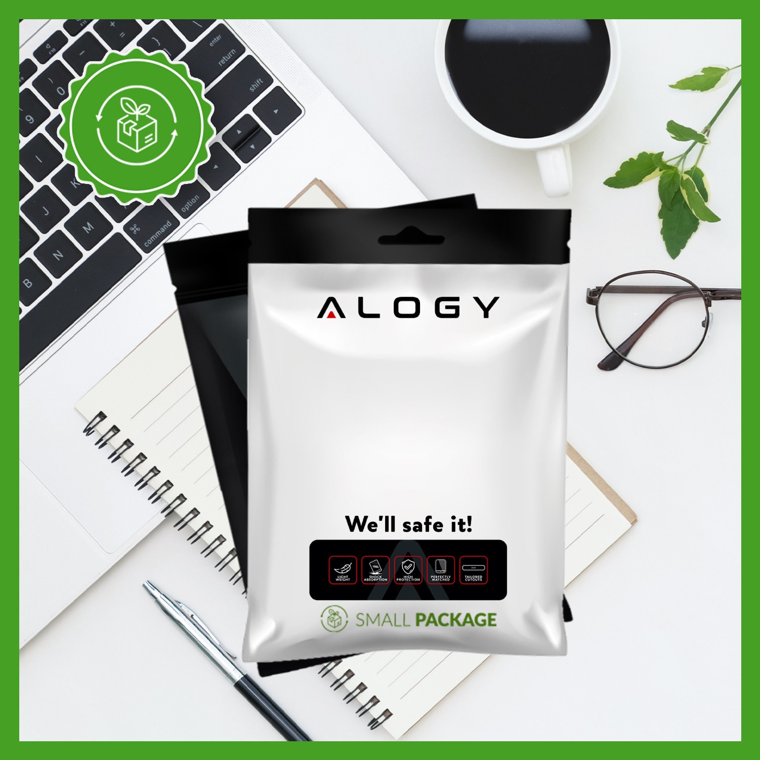 Etui pentru tableta Alogy Book Cover, gri, pentru Lenovo Tab M10 3gen 10.1" 2022, cu functie de suport, set cu sticla si stylus