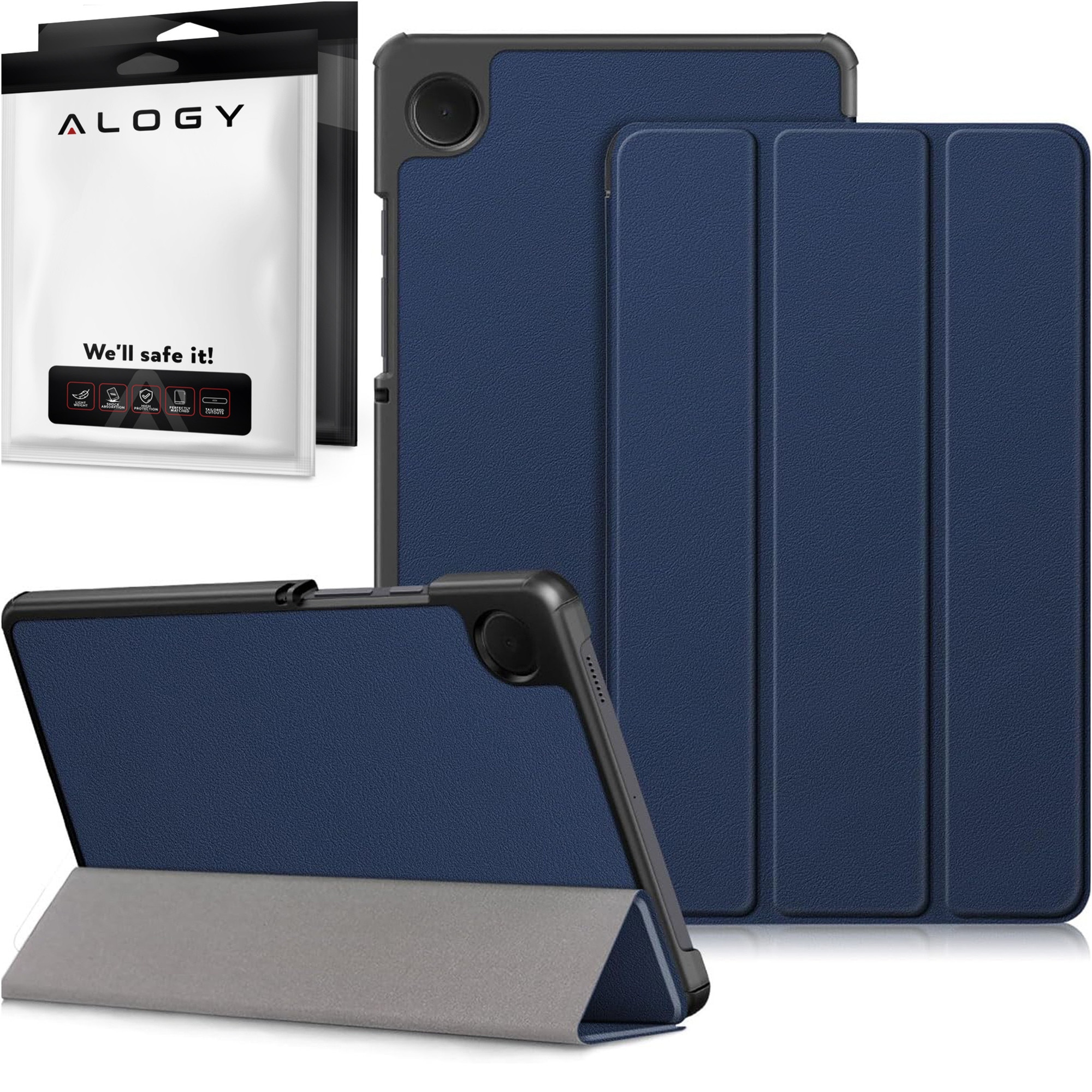 Etui Book Cover Case Alogy pentru Samsung Galaxy Tab A9 2023 8.7", granat, functie Sleep/Wake Up, set 1x etui