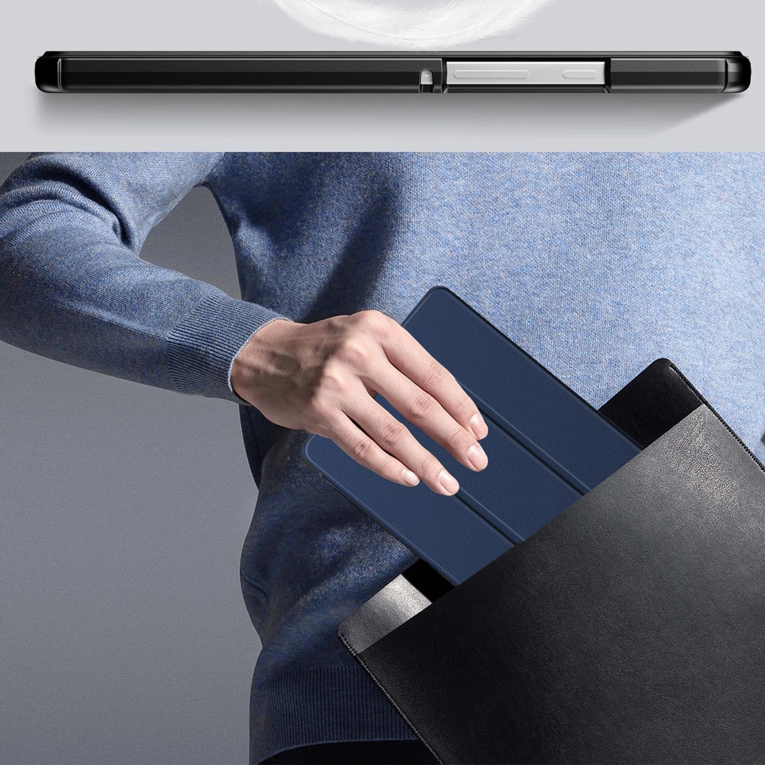 Etui Book Cover Case Alogy pentru Samsung Galaxy Tab A9 2023 8.7", granat, functie Sleep/Wake Up, set 1x etui