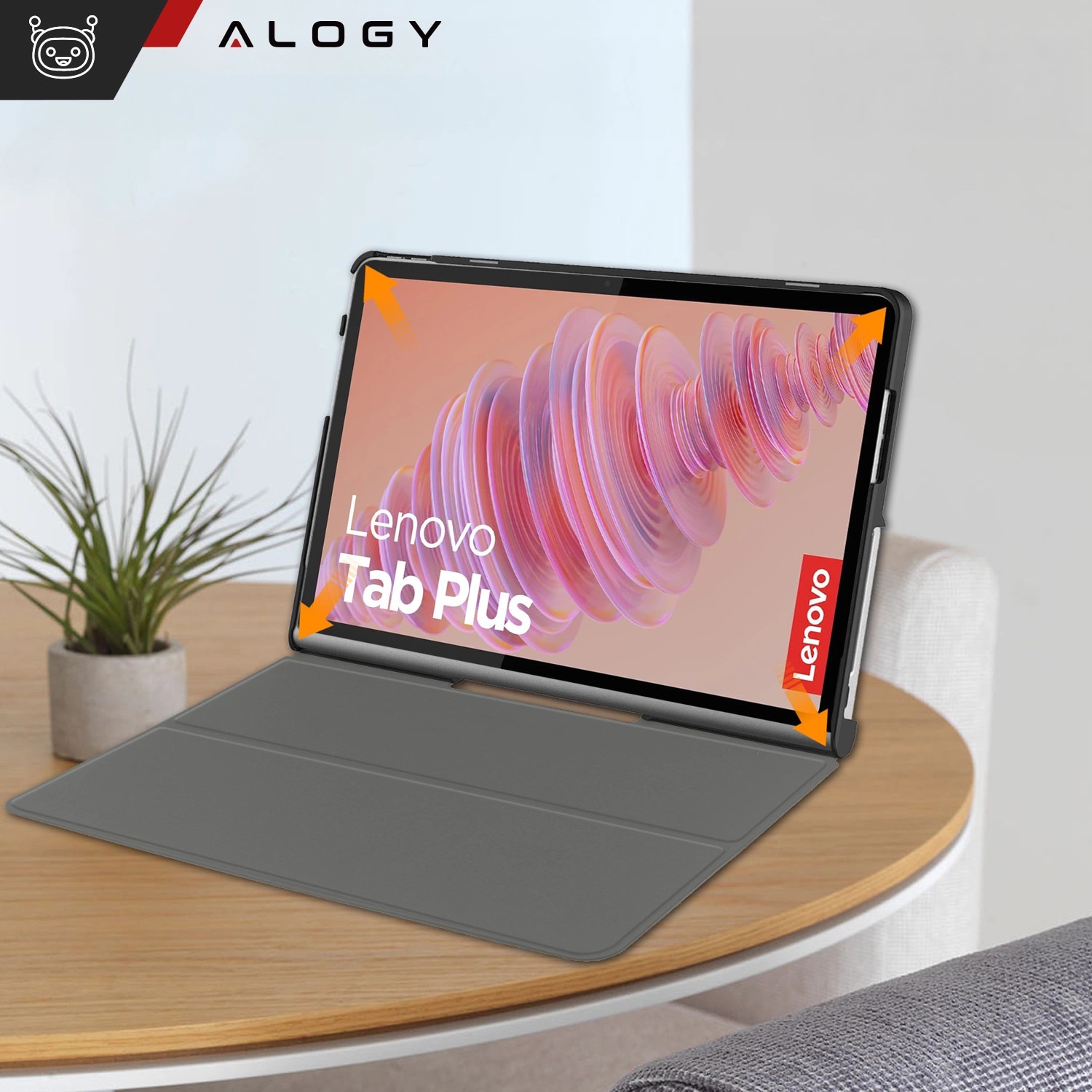 Etui set pentru Lenovo Tab Plus 11.5" 2024 TB351FU, Alogy Book Cover, negru, cu stylus gratuit