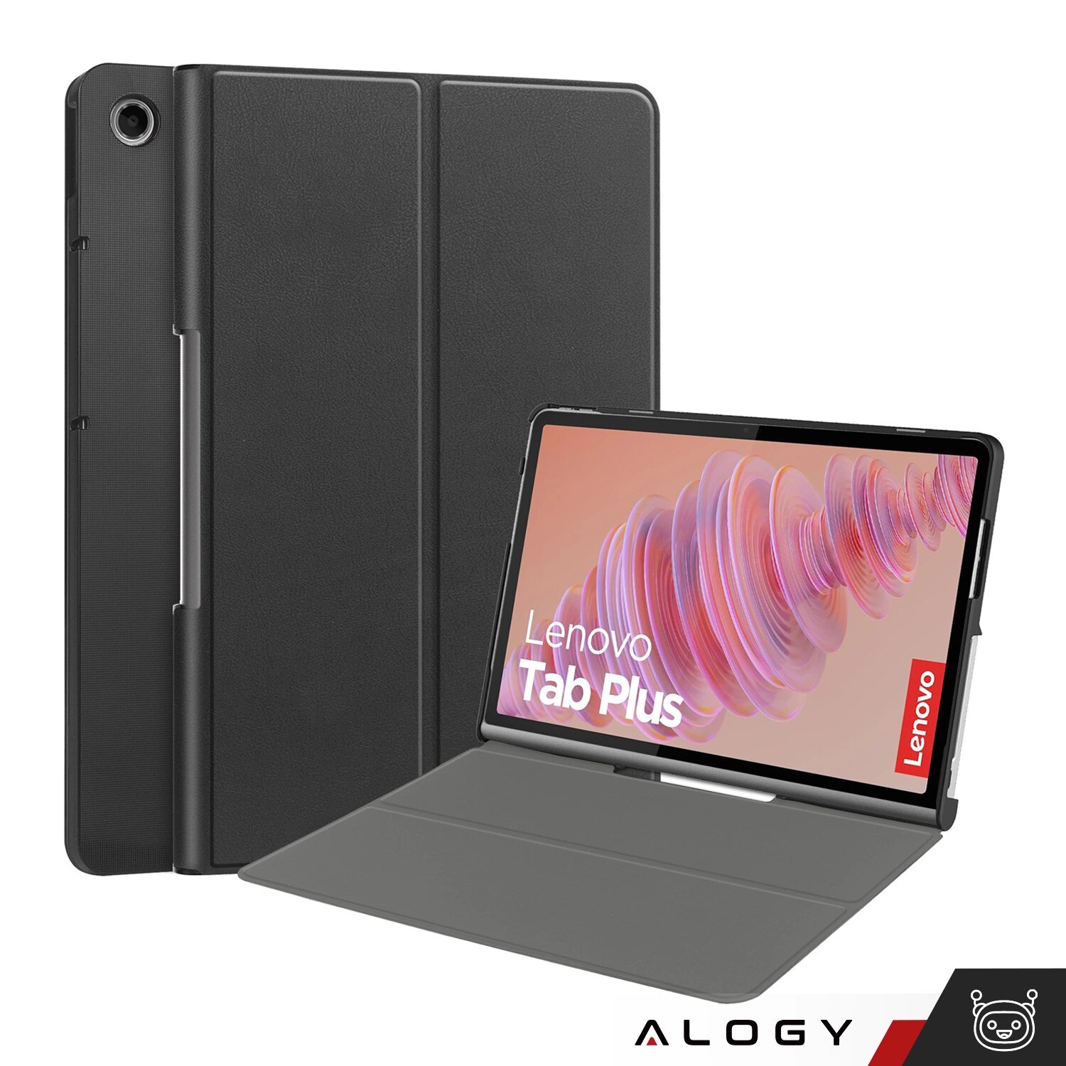 Etui set pentru Lenovo Tab Plus 11.5" 2024 TB351FU, Alogy Book Cover, negru, cu stylus gratuit