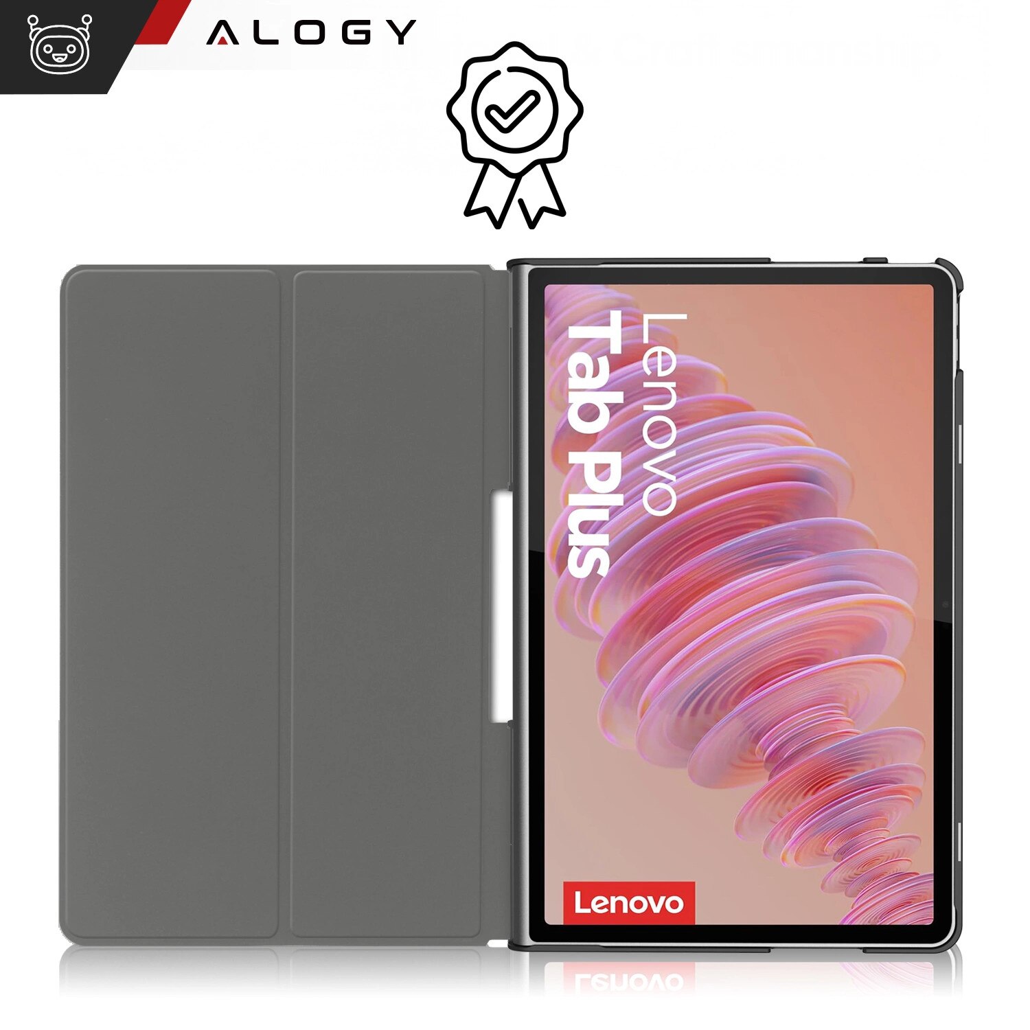 Etui set pentru Lenovo Tab Plus 11.5" 2024 TB351FU, Alogy Book Cover, negru, cu stylus gratuit