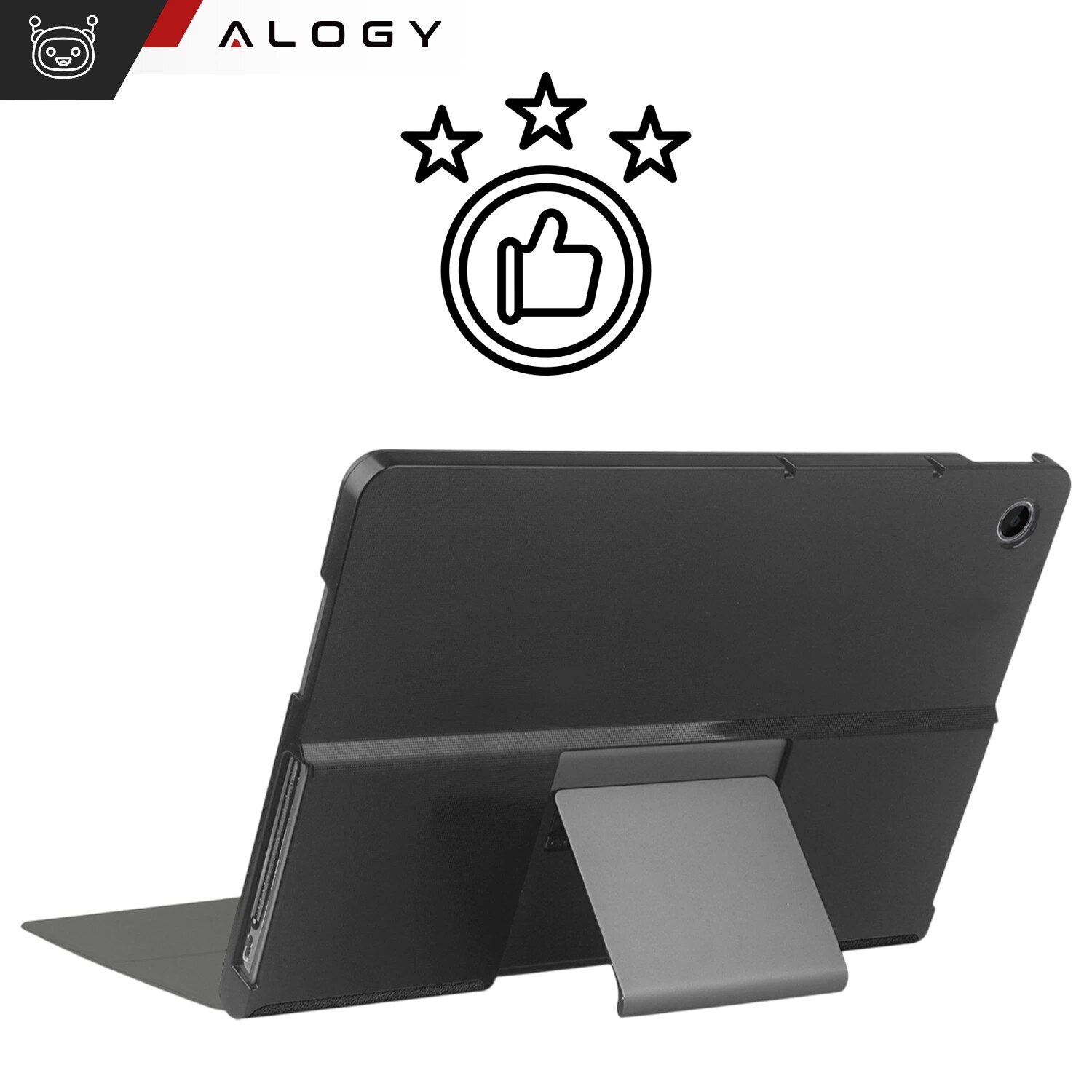 Etui set pentru Lenovo Tab Plus 11.5" 2024 TB351FU, Alogy Book Cover, negru, cu stylus gratuit