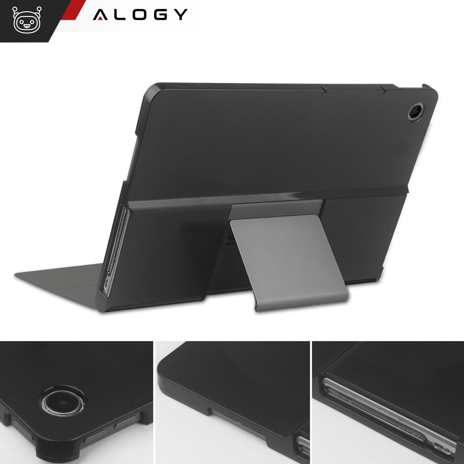 Etui set pentru Lenovo Tab Plus 11.5" 2024 TB351FU, Alogy Book Cover, negru, cu stylus gratuit