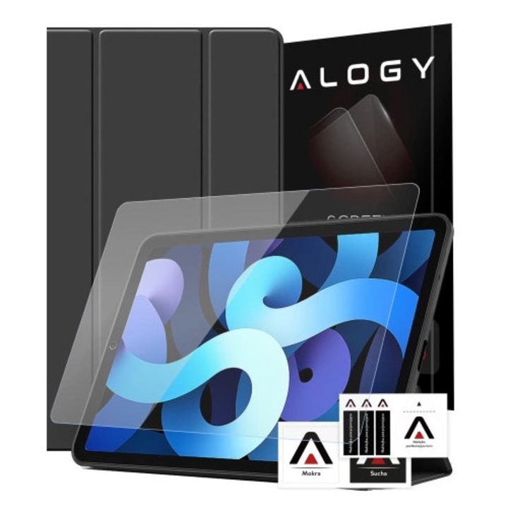 Калъф за таблет Alogy, С TPU гръб и място за молив, За Apple iPad 10.2 7/8/9Gen 2019/2020/2021, Черен