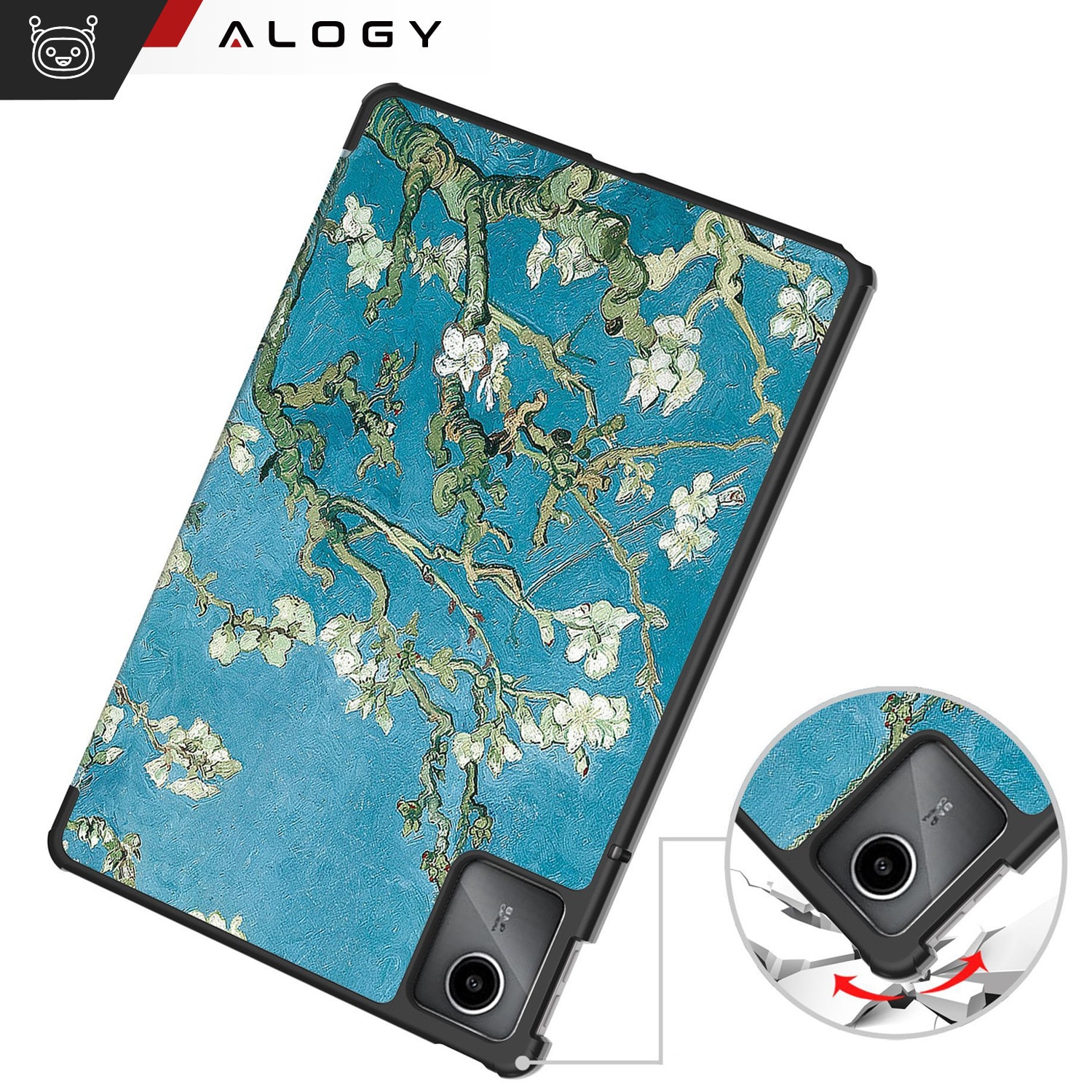 Etui Alogy Book Cover Case pentru Lenovo Tab K11 / K11E 11" si M11 10.95", ecologic, cu functie Sleep/Wake Up, culoare: multicolor