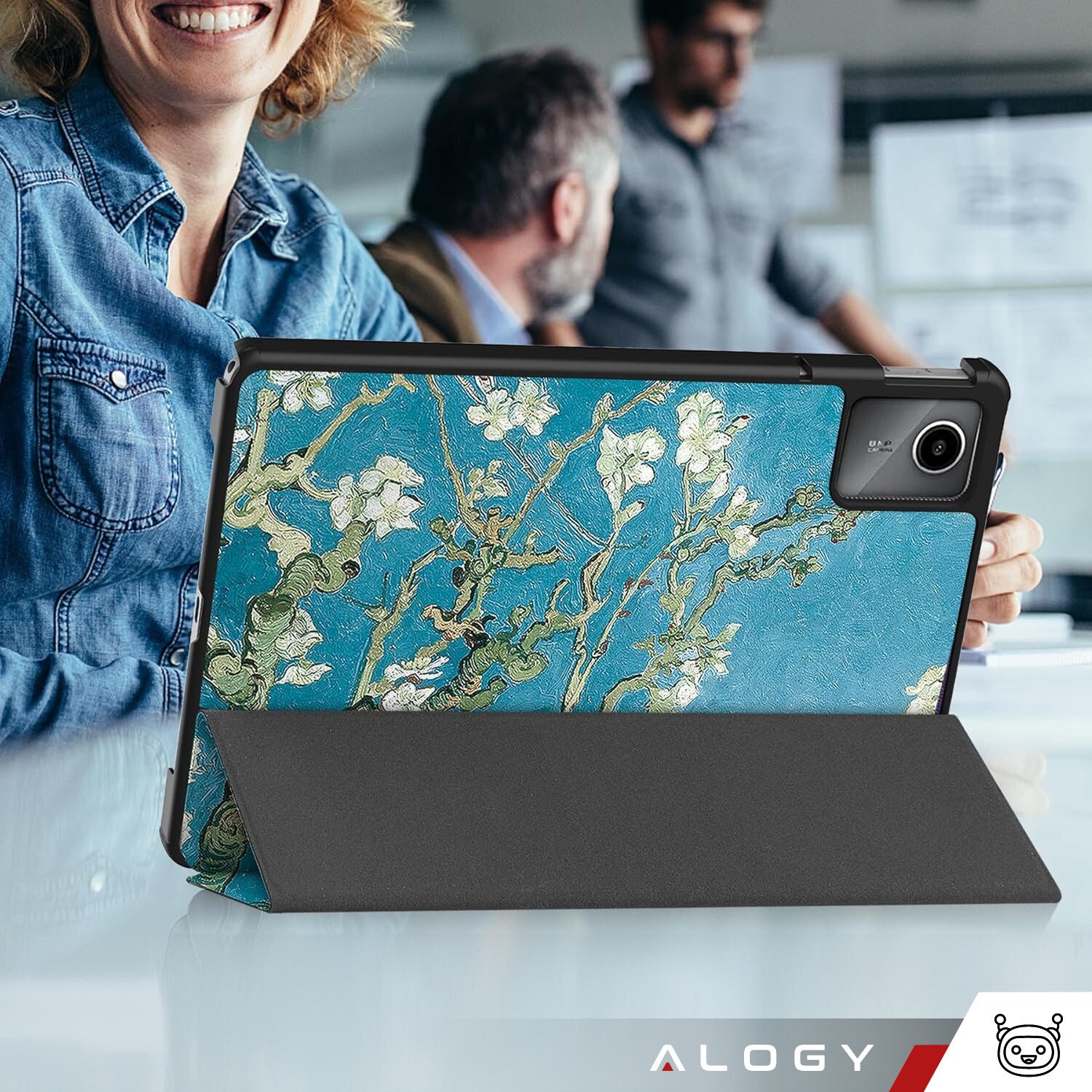 Etui Alogy Book Cover Case pentru Lenovo Tab K11 / K11E 11" si M11 10.95", ecologic, cu functie Sleep/Wake Up, culoare: multicolor