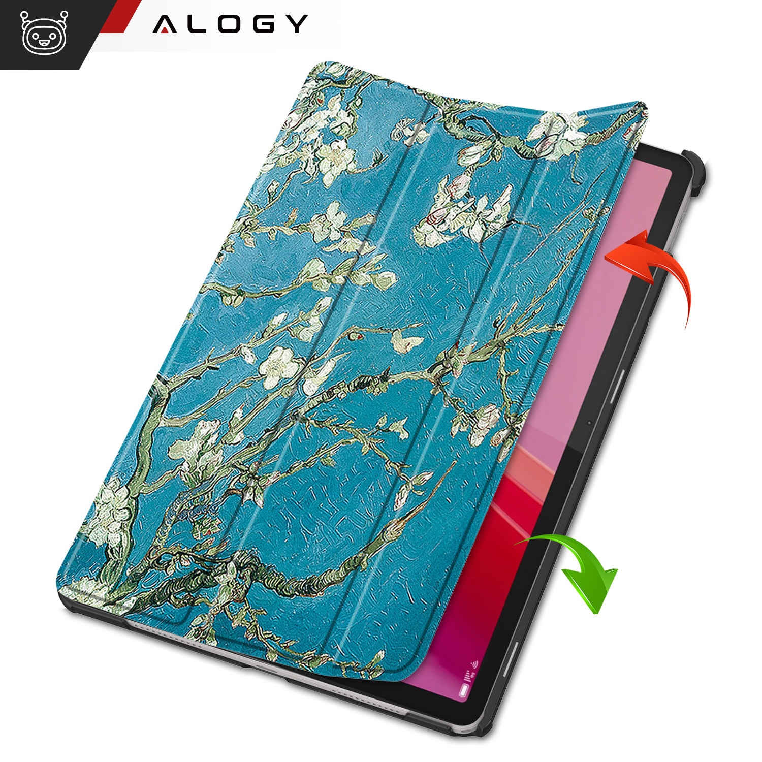 Etui Alogy Book Cover Case pentru Lenovo Tab K11 / K11E 11" si M11 10.95", ecologic, cu functie Sleep/Wake Up, culoare: multicolor