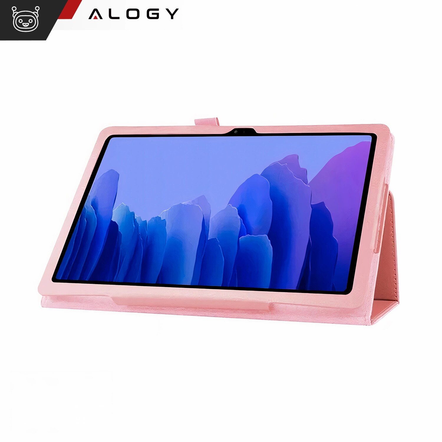 Etui cu suport Alogy pentru Lenovo Tab K11 / K11E 11" si M11 10.95", roz, din piele ecologica si microfibra