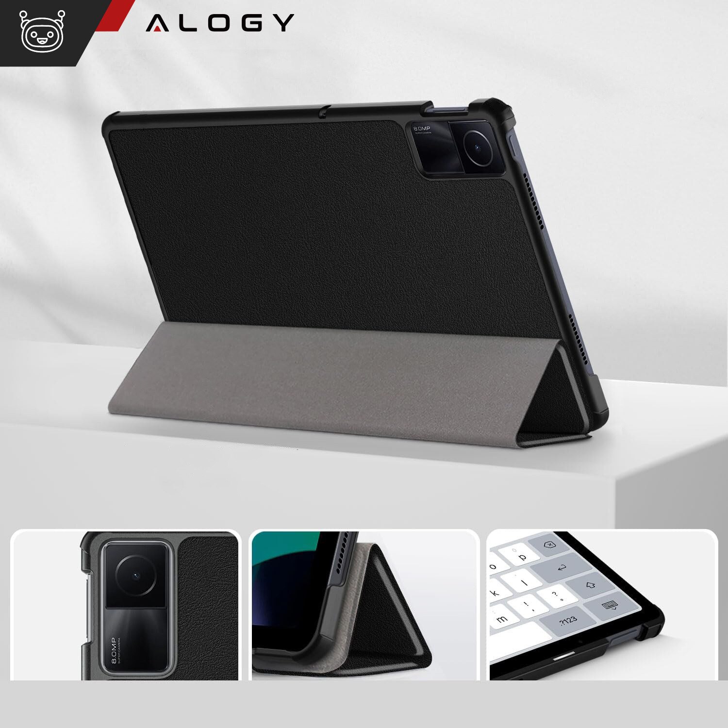 Etui pentru tableta Alogy Book Cover Case, protectie, negru, 11"