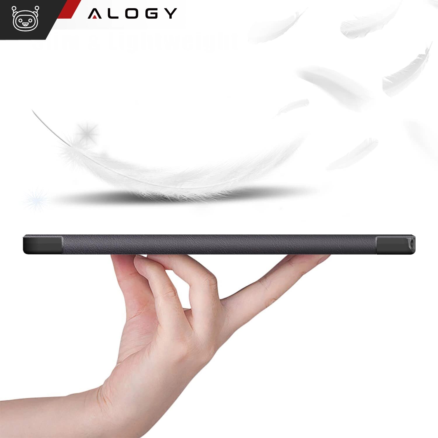 Etui pentru tableta Alogy Book Cover, gri, pentru Lenovo Tab M10 3gen 10.1" 2022, cu functie de suport, set cu sticla si stylus