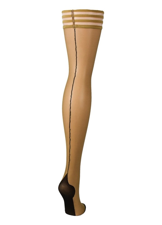 Ciorapi pana la genunchi KIXIES RUBY C nude cu cusatura neagra, One Size INTL