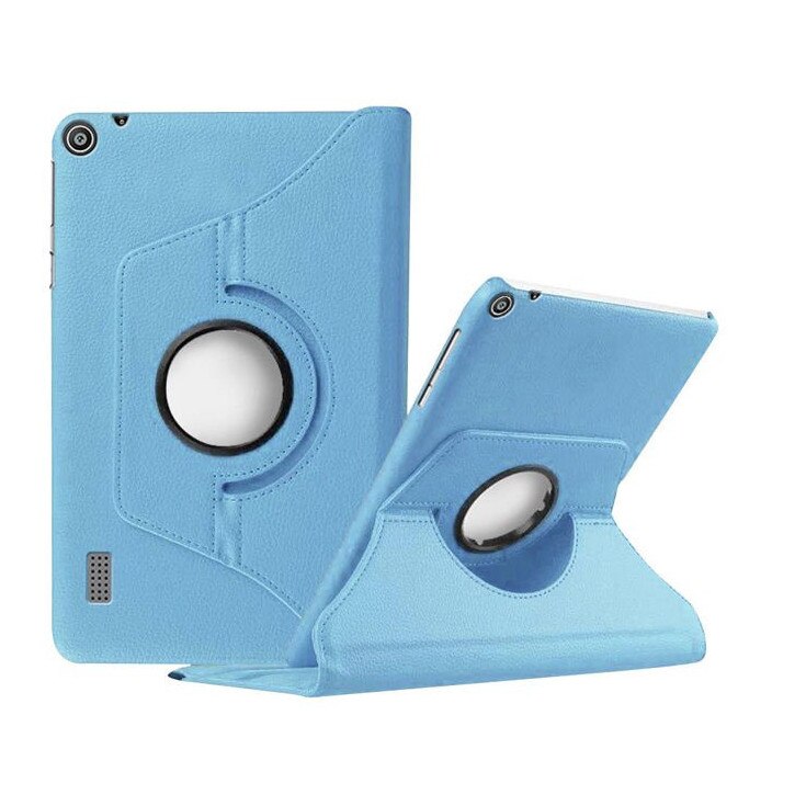 Etui obrotowe 360 pentru tableta, Huawei MediaPad T3 7.0, albastru, cu functie de suport