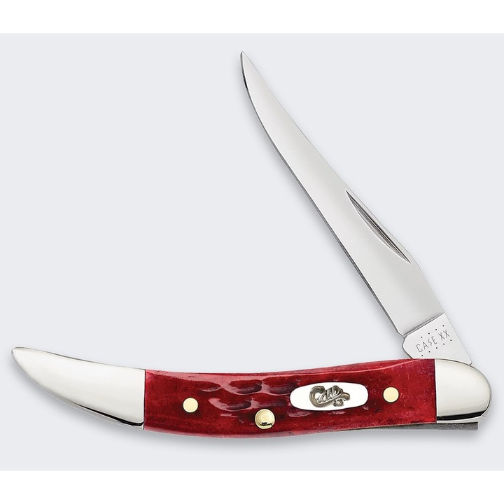 Cutit pliabil Case, lama din inox, maner din os rosu, 5,7cm