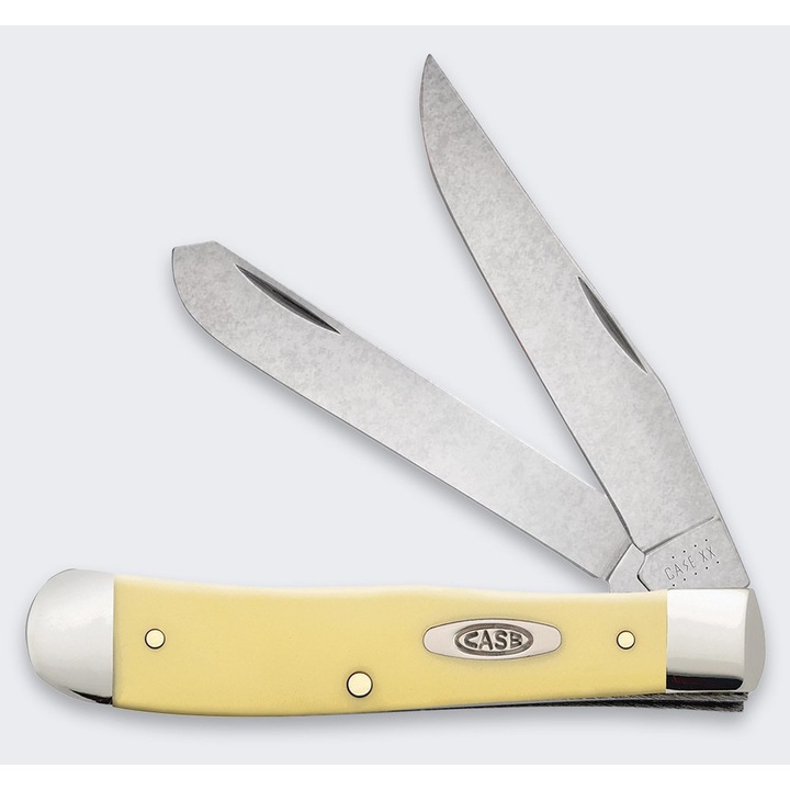 Cutit pliabil CARHARTT, doua lame, inox, maner galben, 10,48cm