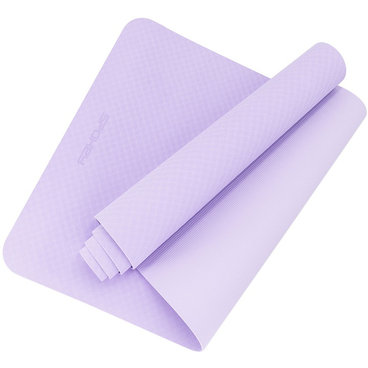 Saltea de exercitii Spokey Mandala, antiderapanta, violet, 183x61x0,4cm