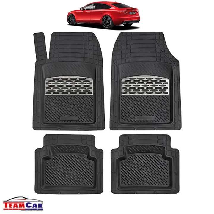 TeamCar® autószőnyegek tálcával kompatibilis Audi A5 F5 Sportback (2016–2025) ezüst színben