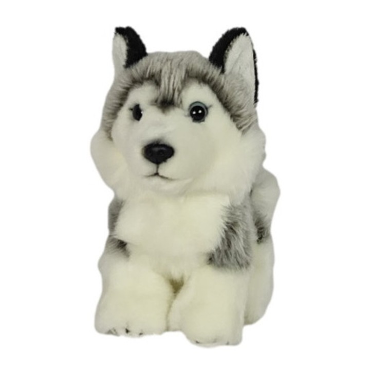 Jucarie de plus husky, 19cm, alb/gri
