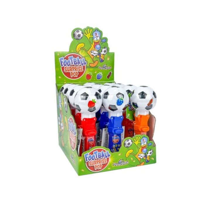 Set 12 Acadele cu aroma de fructe si suport Football Surprise Pop, 10 g
