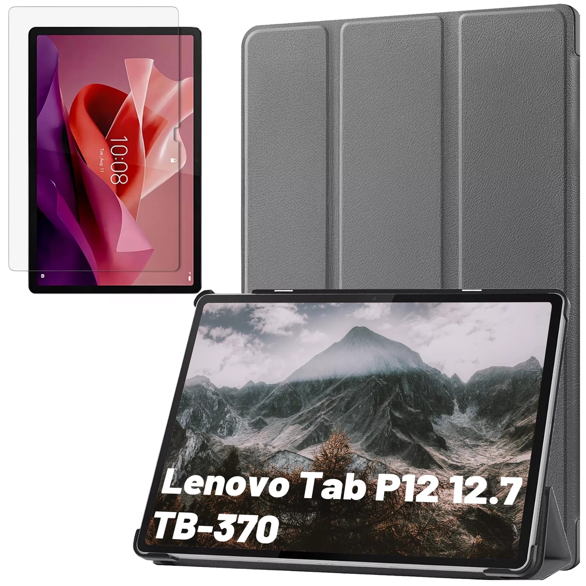 Husă tabletă, Alogy, Book Cover Case pentru Lenovo Tab P12, gri