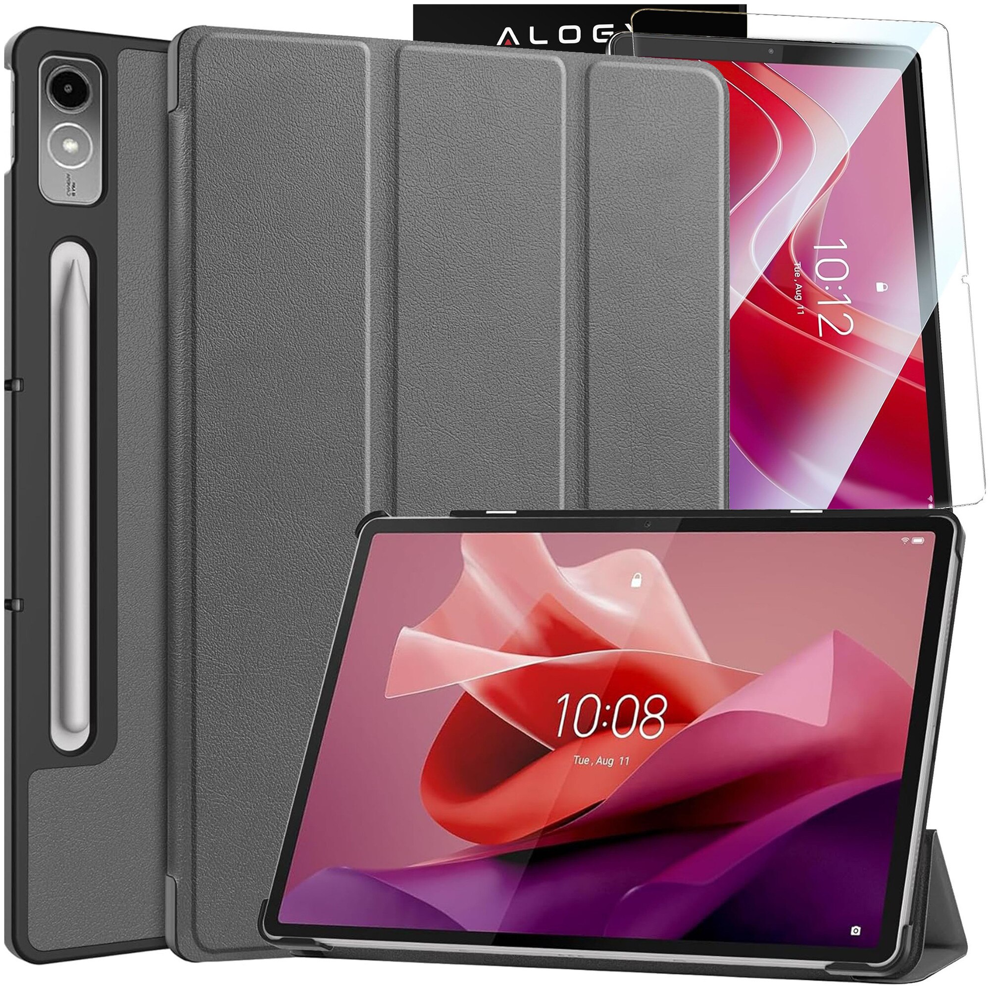 Husă tabletă, Alogy, Book Cover Case pentru Lenovo Tab P12, gri